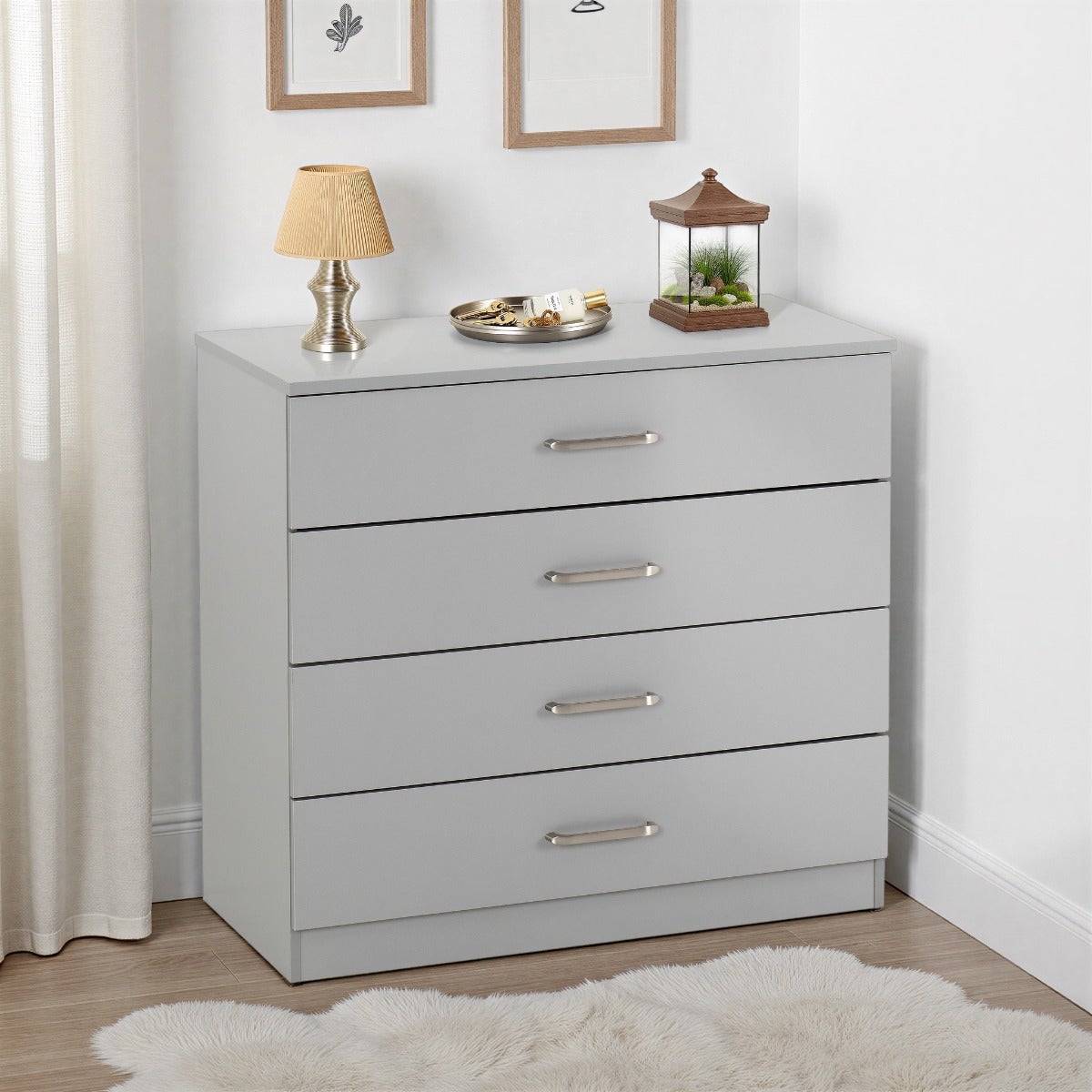 Dakota 4 Drawer Chest - Light Grey