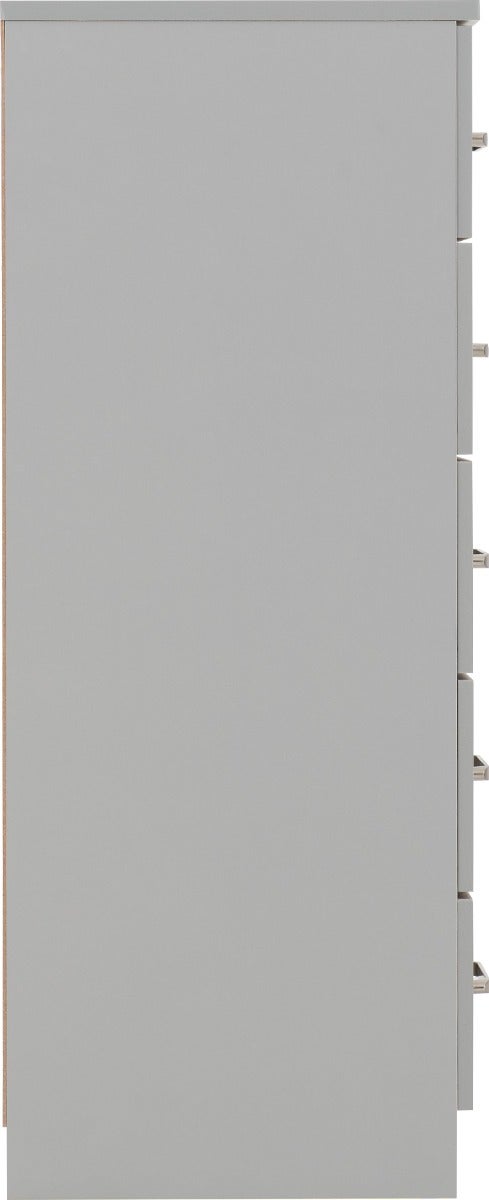 Dakota 5 Drawer Narrow Chest - Light Grey - view 5
