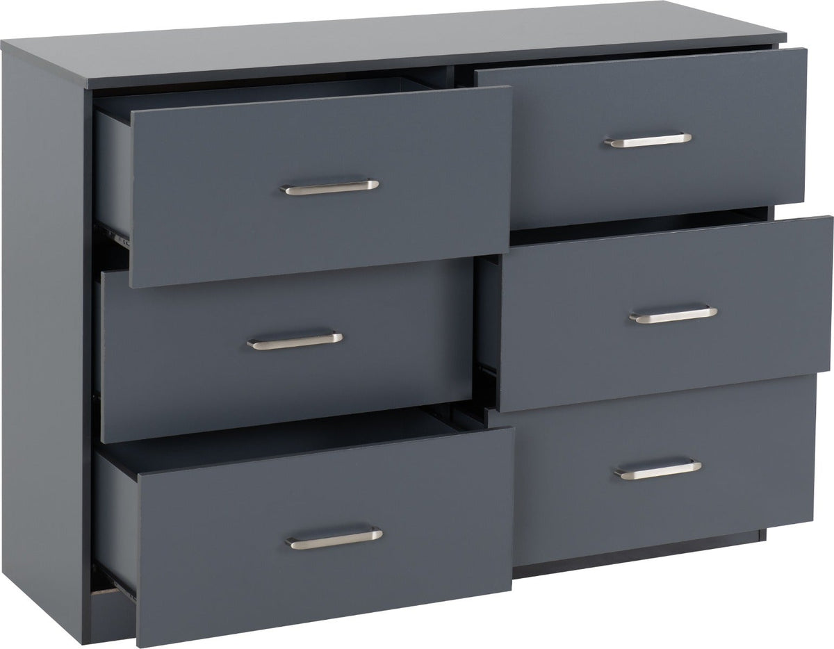 Dakota 6 Drawer Chest - Dark Grey - view 3