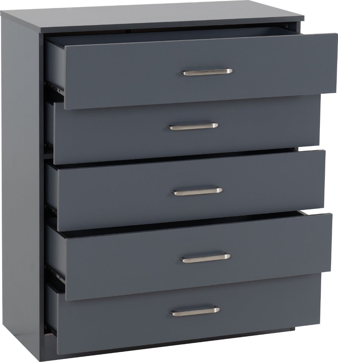 Dakota 5 Drawer Chest - Dark Grey - view 3