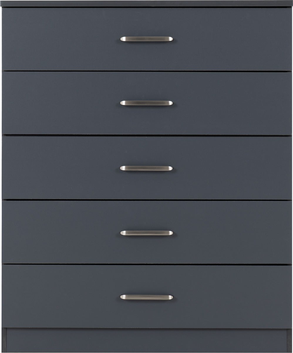 Dakota 5 Drawer Chest - Dark Grey - view 4
