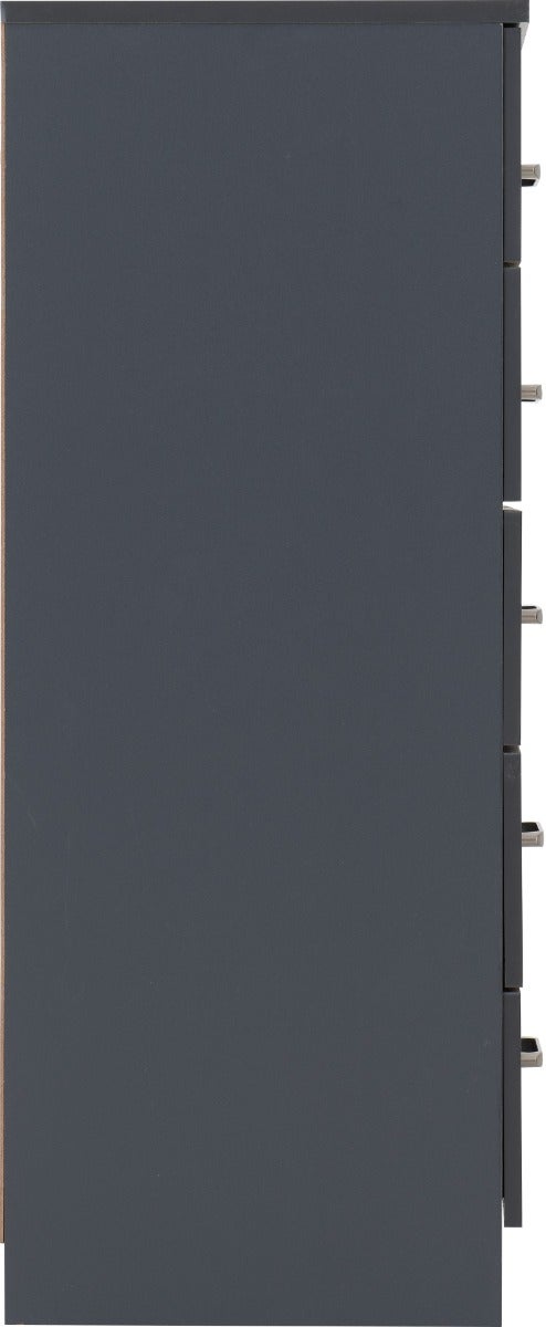 Dakota 5 Drawer Chest - Dark Grey - view 5