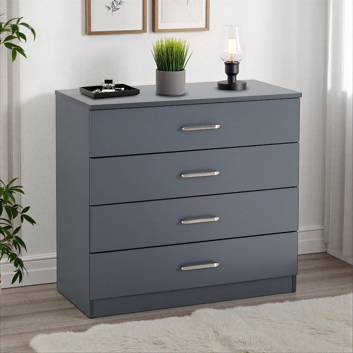 Dakota 4 Drawer Chest - Dark Grey