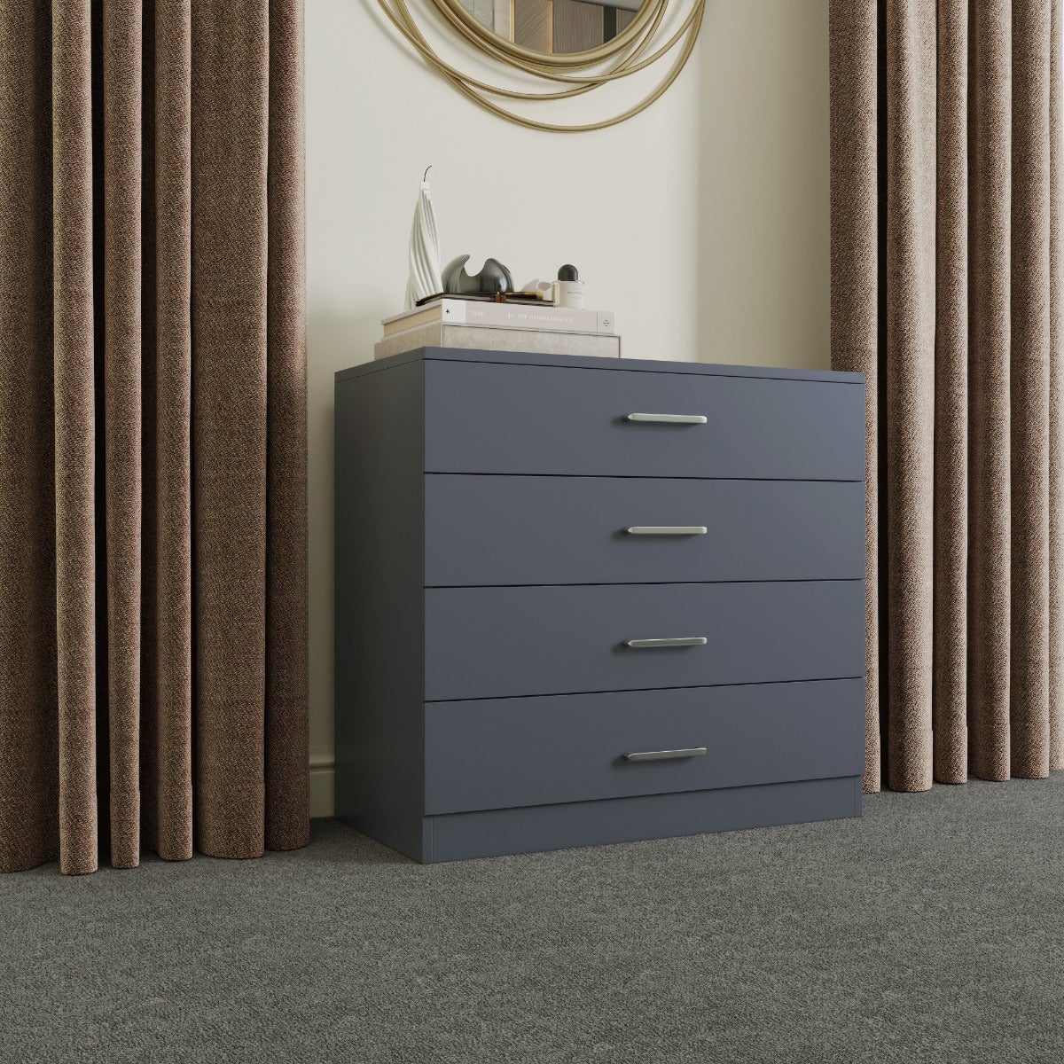 Dakota 4 Drawer Chest - Dark Grey - view 8