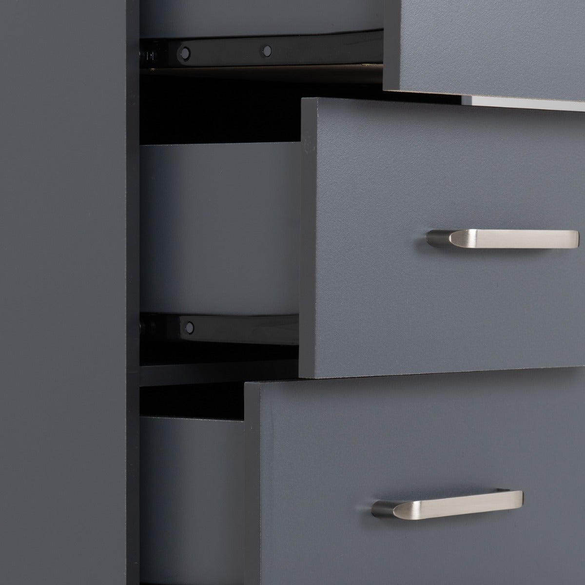 Dakota 5 Drawer Narrow Chest - Dark Grey - view 7