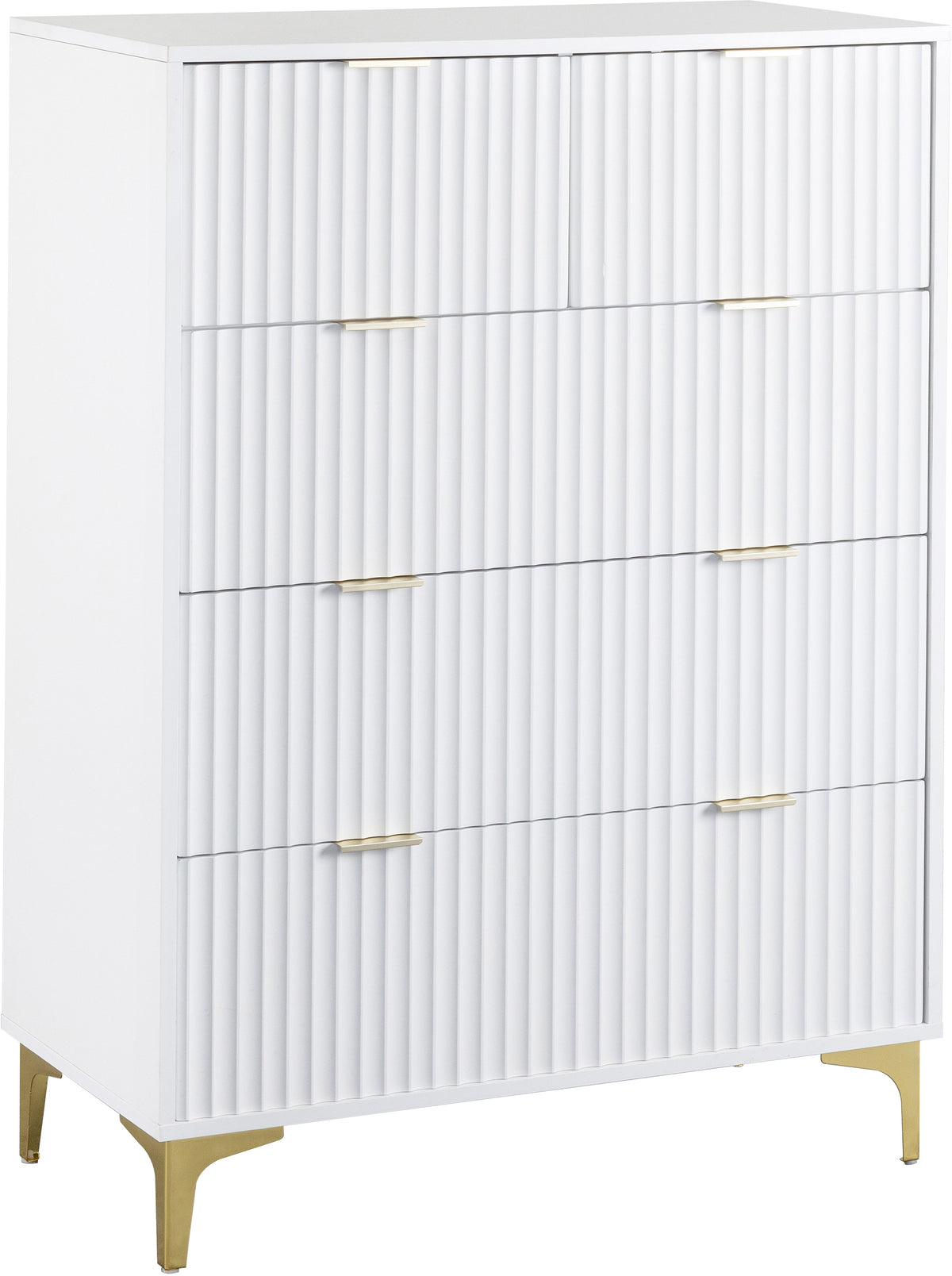 Miami 3+2 Drawer Chest - White/Gold - view 8