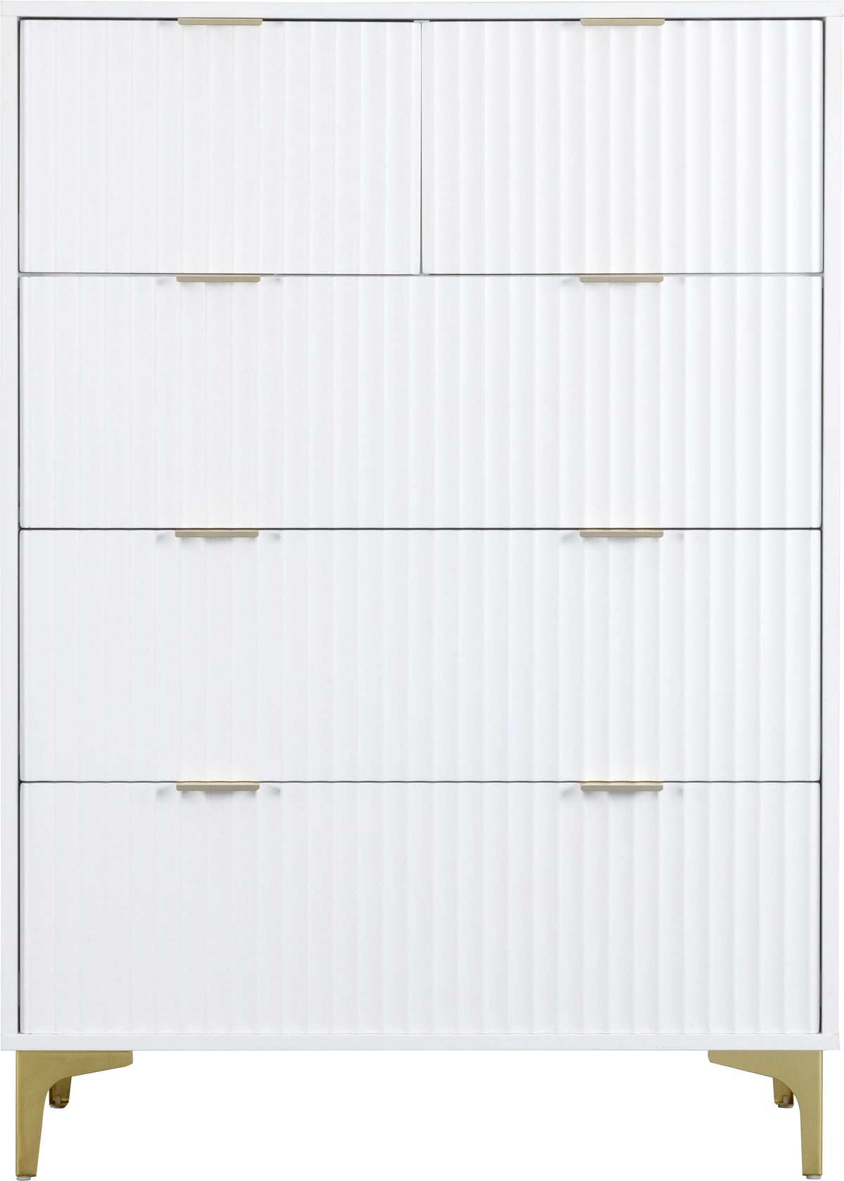 Miami 3+2 Drawer Chest - White/Gold - view 6
