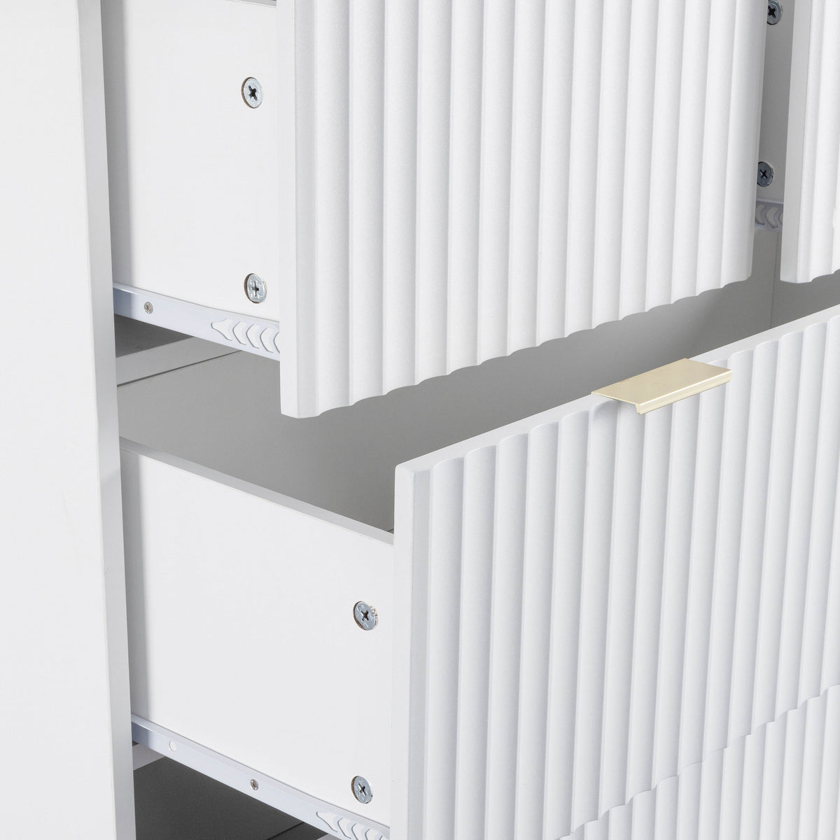 Miami 3+2 Drawer Chest - White/Gold - view 2