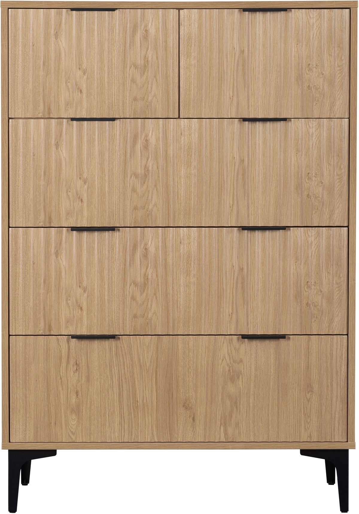 Miami 3+2 Drawer Chest - Oak Effect/Black - view 6