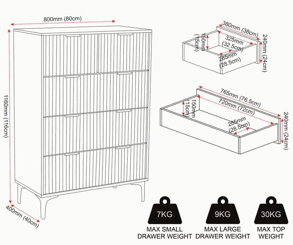 Miami 3+2 Drawer Chest