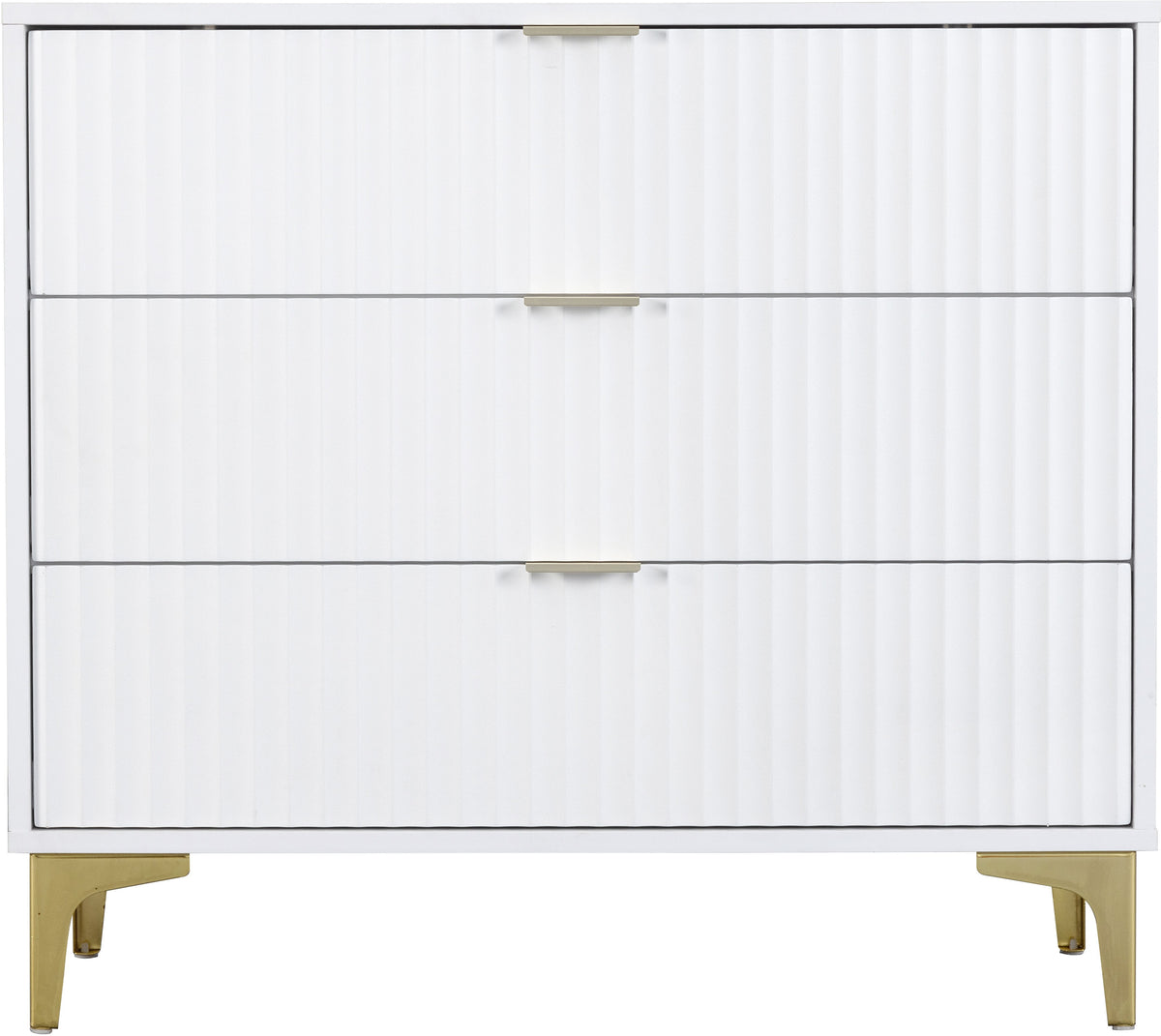 Miami 3 Drawer Chest - White/Gold - view 7