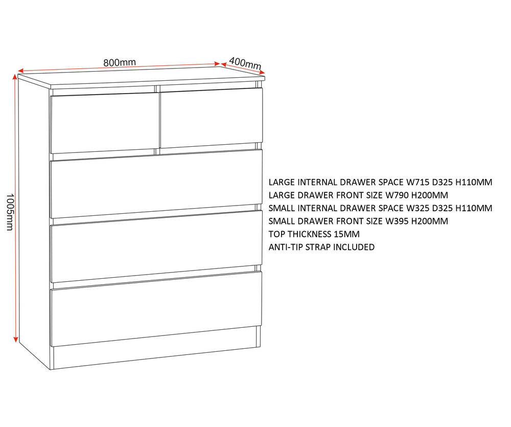 Malvern 3+2 Drawer Chest