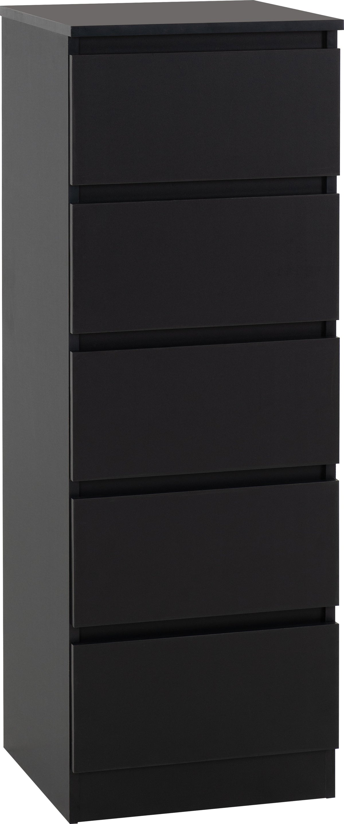 Malvern 5 Drawer Narrow Chest - Black - view 9