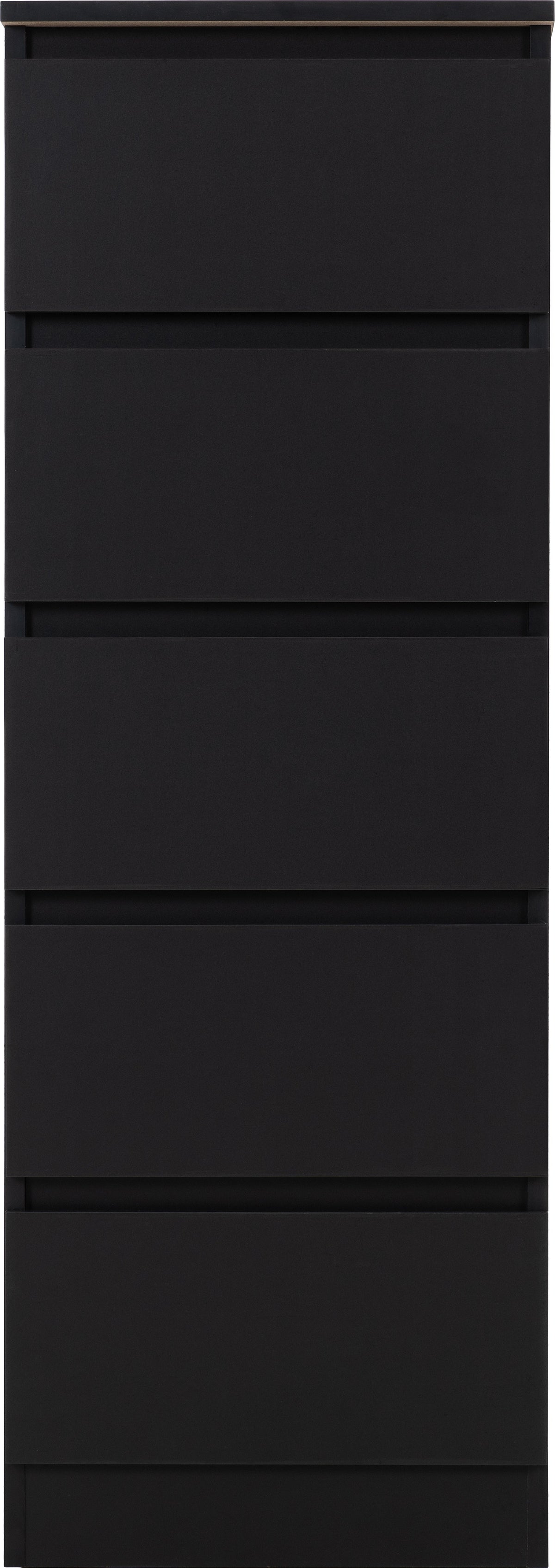 Malvern 5 Drawer Narrow Chest - Black - view 7