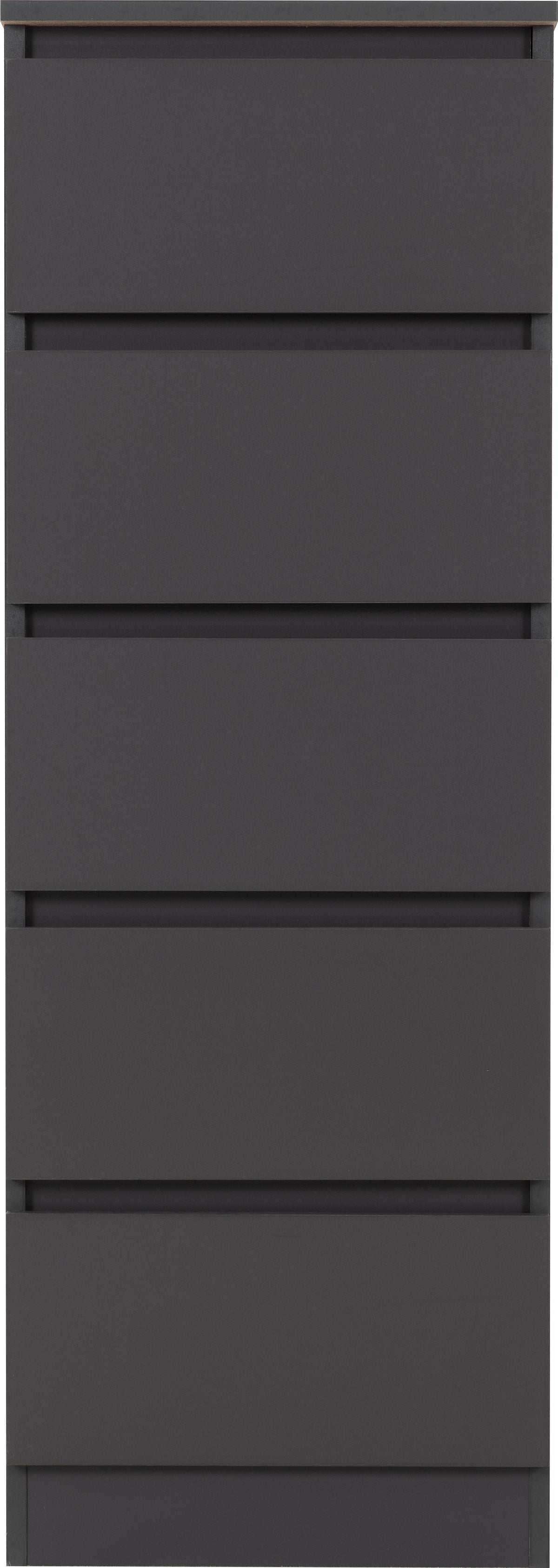 Malvern 5 Drawer Narrow Chest - Grey - view 7