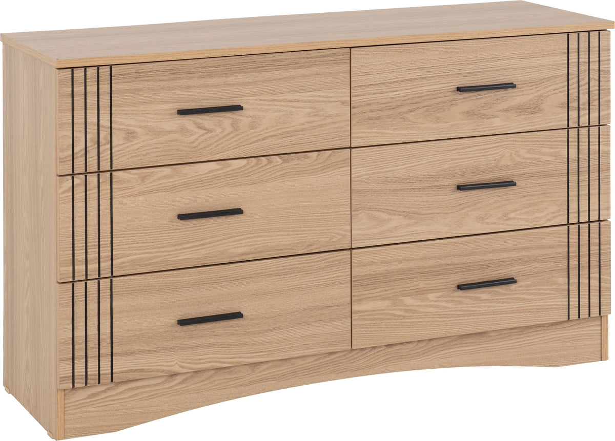 Tessa 6 Drawer Chest - Natural Oak Effect - view 9
