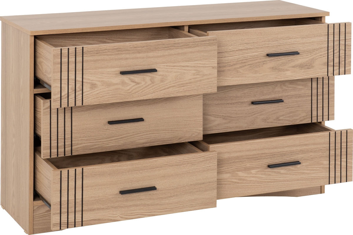 Tessa 6 Drawer Chest - Natural Oak Effect - view 8