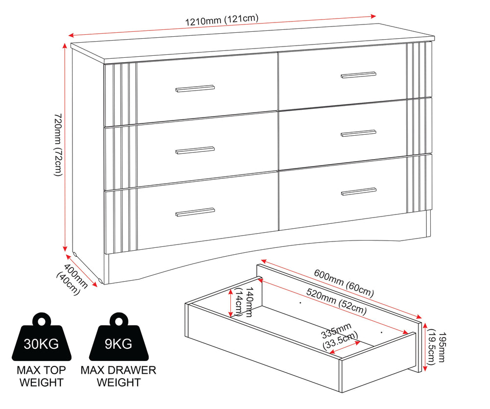 Tessa 6 Drawer Chest