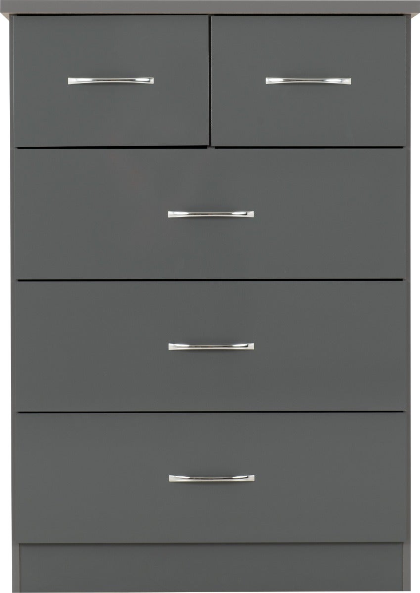Nevada 3+2 Drawer Chest - Grey Gloss - view 4