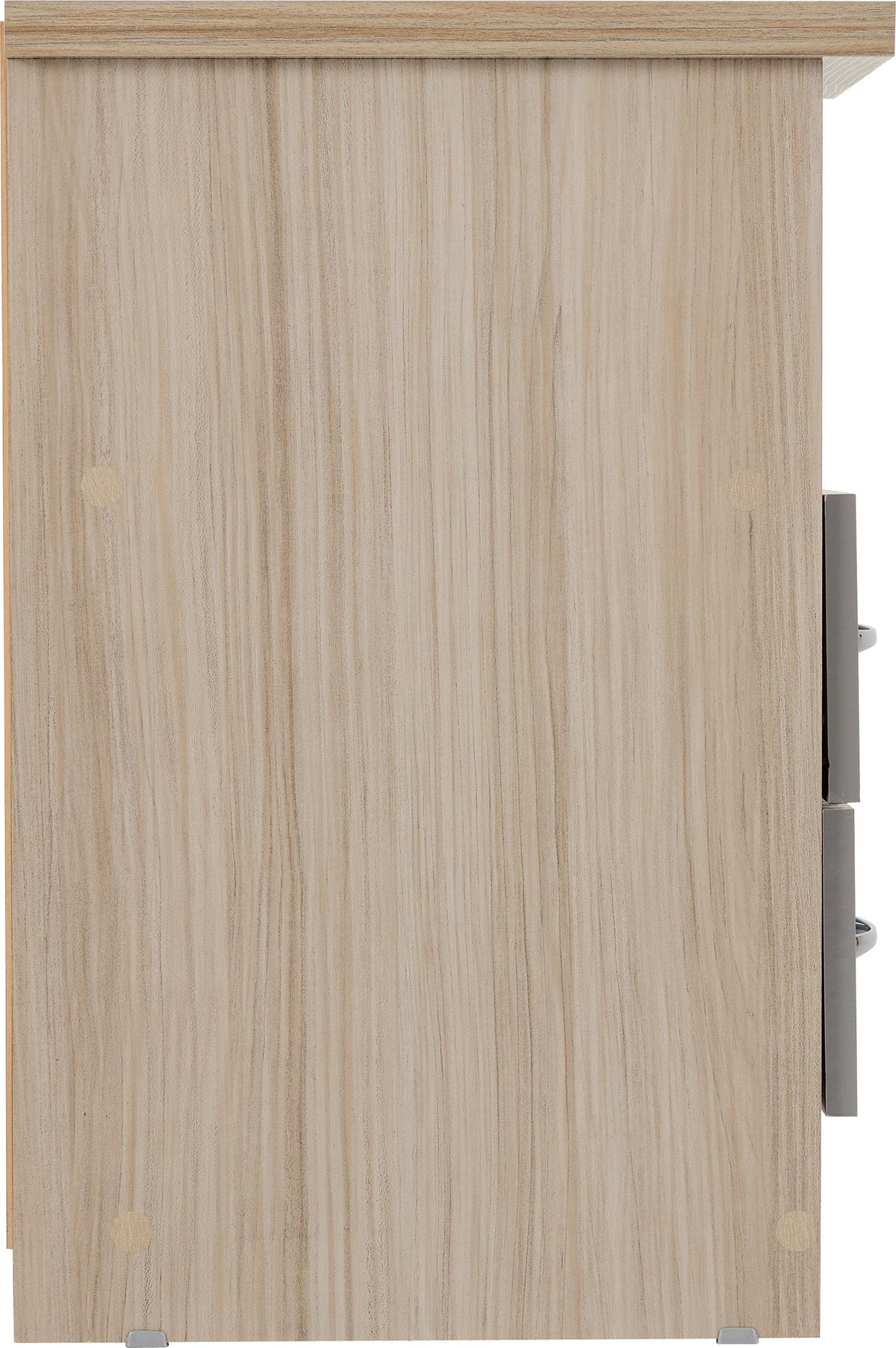 Nevada 2 Drawer Bedside - Grey Gloss/Light Oak Effect Veneer - view 6