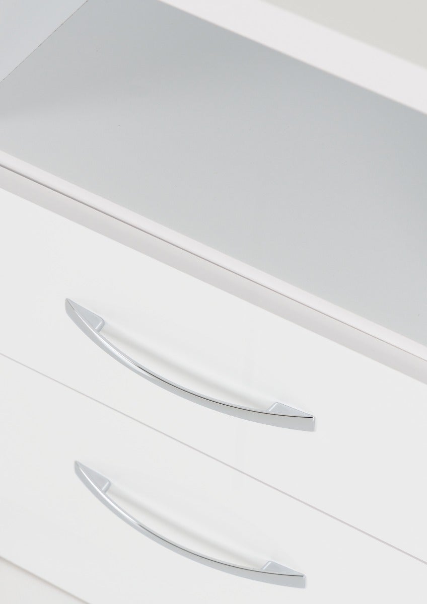 Nevada 2 Drawer Bedside - White Gloss - view 7
