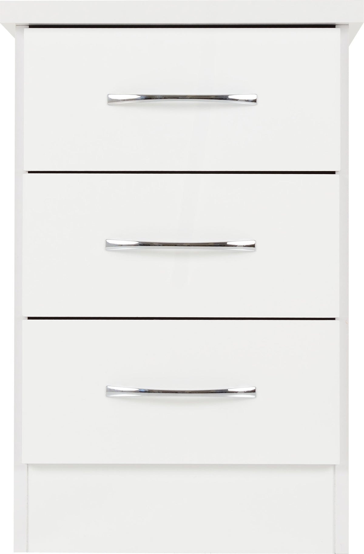 Nevada 3 Drawer Bedside - White Gloss - view 8