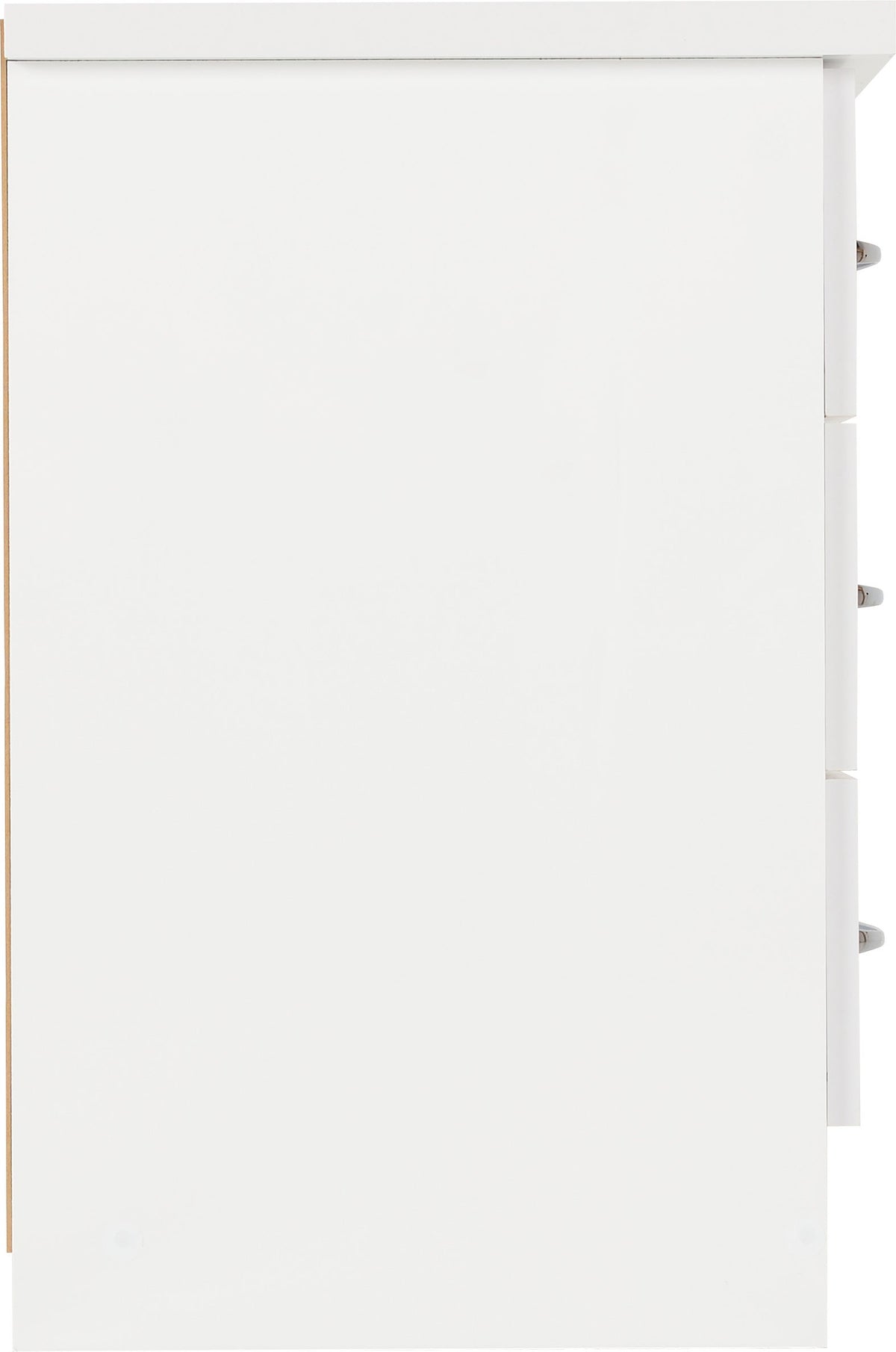 Nevada 3 Drawer Bedside - White Gloss - view 7