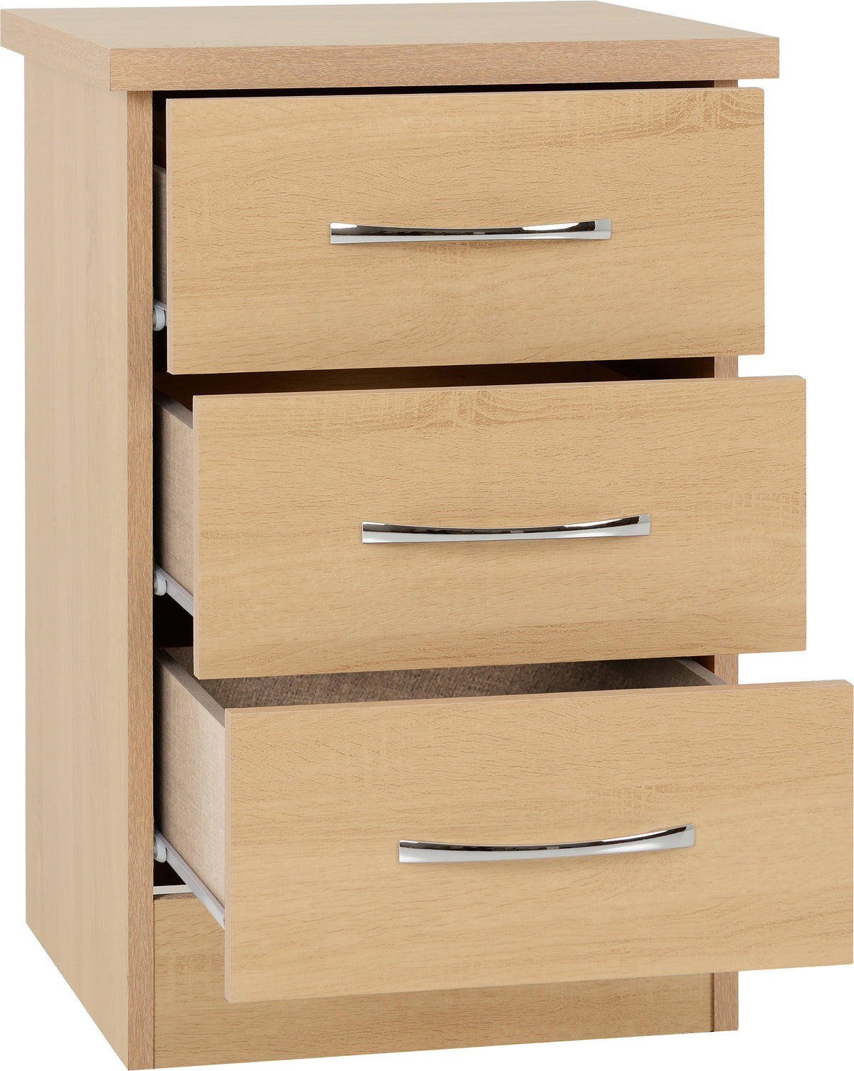 Nevada 3 Drawer Bedside - Sonoma Oak Effect - view 9