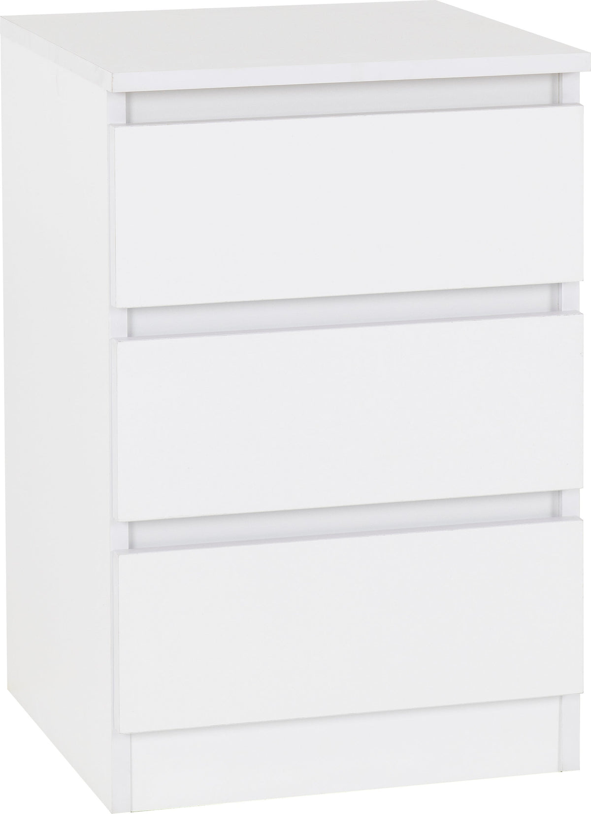 Malvern 3 Drawer Bedside - White - view 11