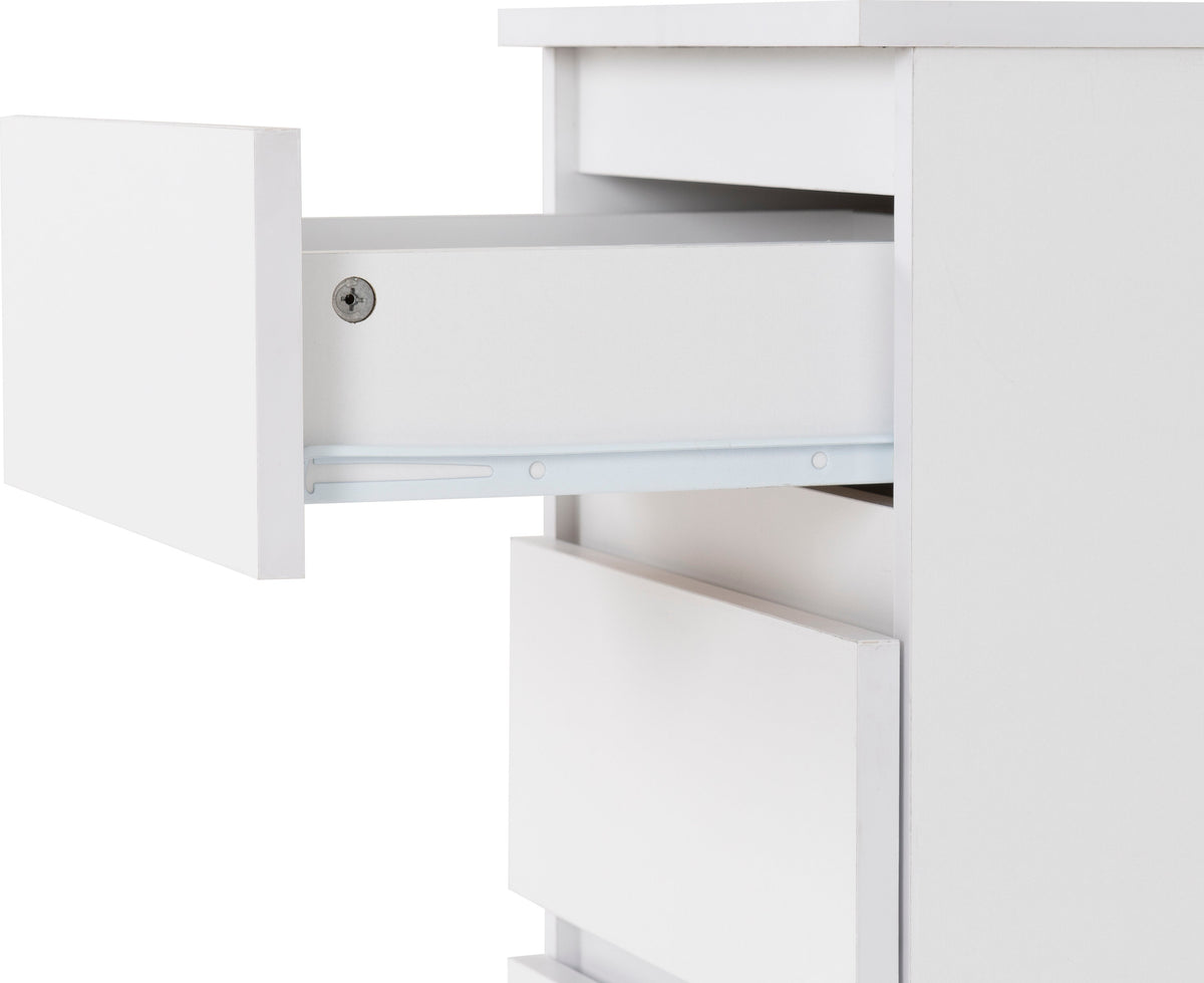 Malvern 3 Drawer Bedside - White - view 6