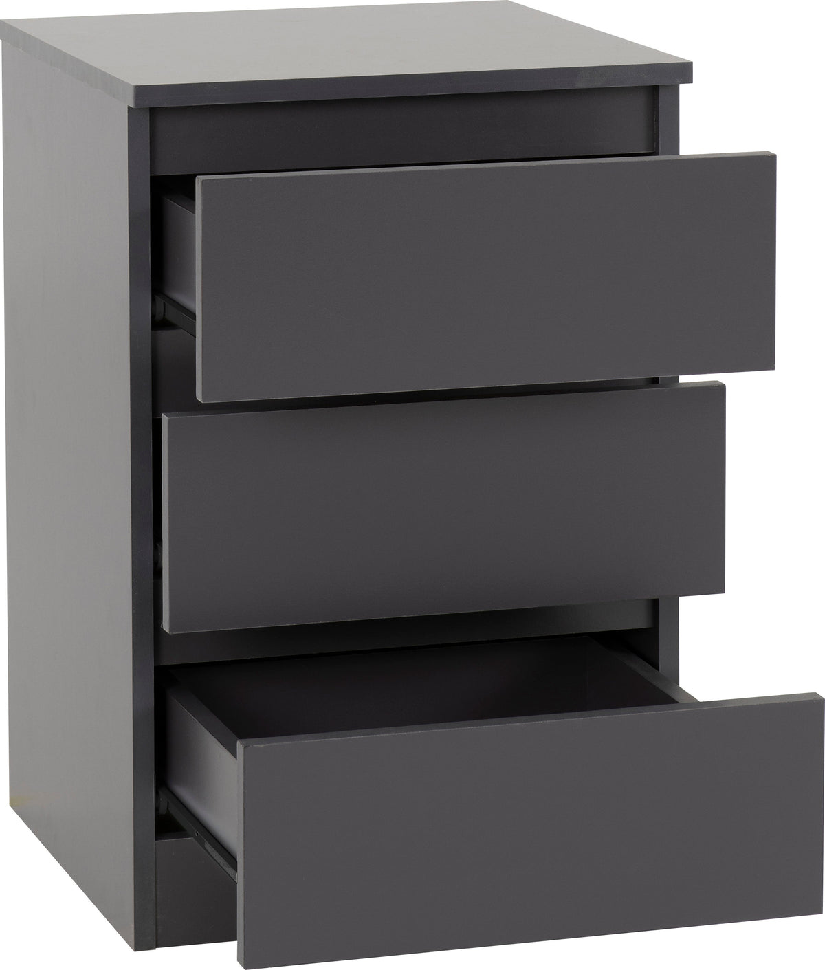 Malvern 3 Drawer Bedside - Grey - view 10