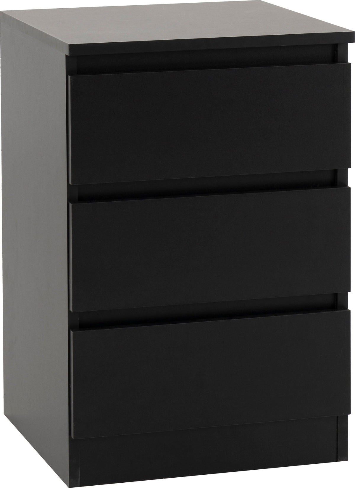 Malvern 3 Drawer Bedside - Black - view 11