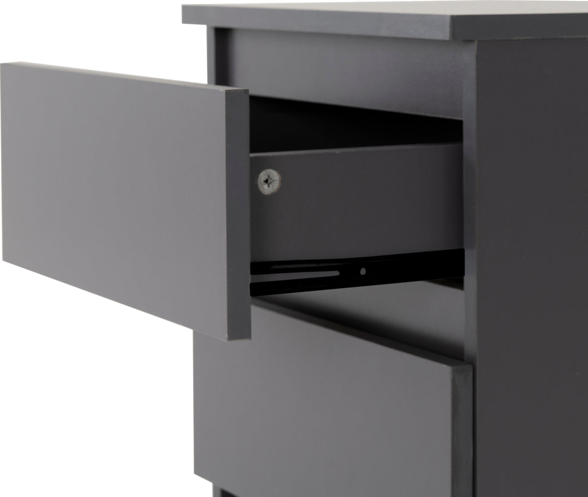 Malvern 3 Drawer Bedside X2 - Grey - view 6