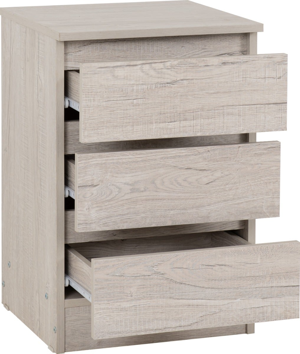 Malvern 3 Drawer Bedside - Urban Snow - view 3