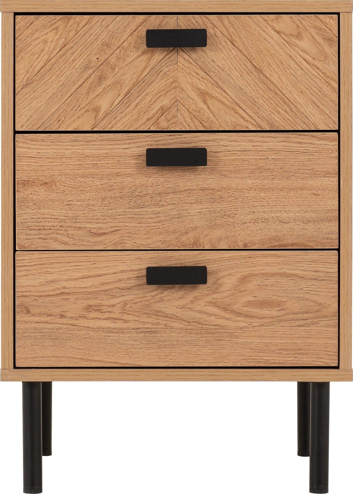 Leon 3 Drawer Bedside - Medium Oak Effect - view 9
