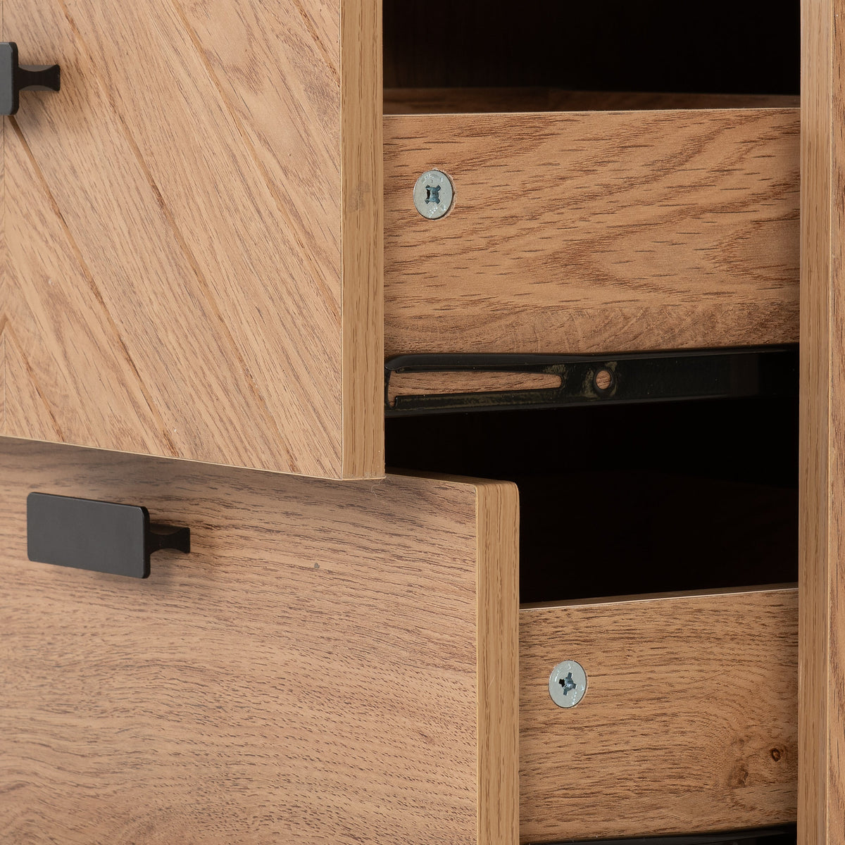 Leon 3 Drawer Bedside - Medium Oak Effect - view 6