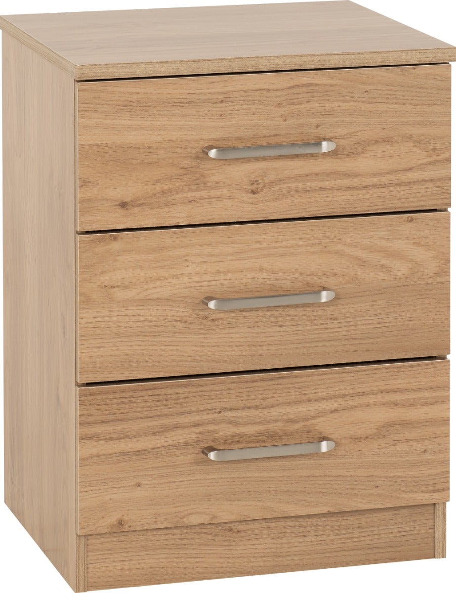 Dakota 3 Drawer Bedside - Oak Effect - view 2