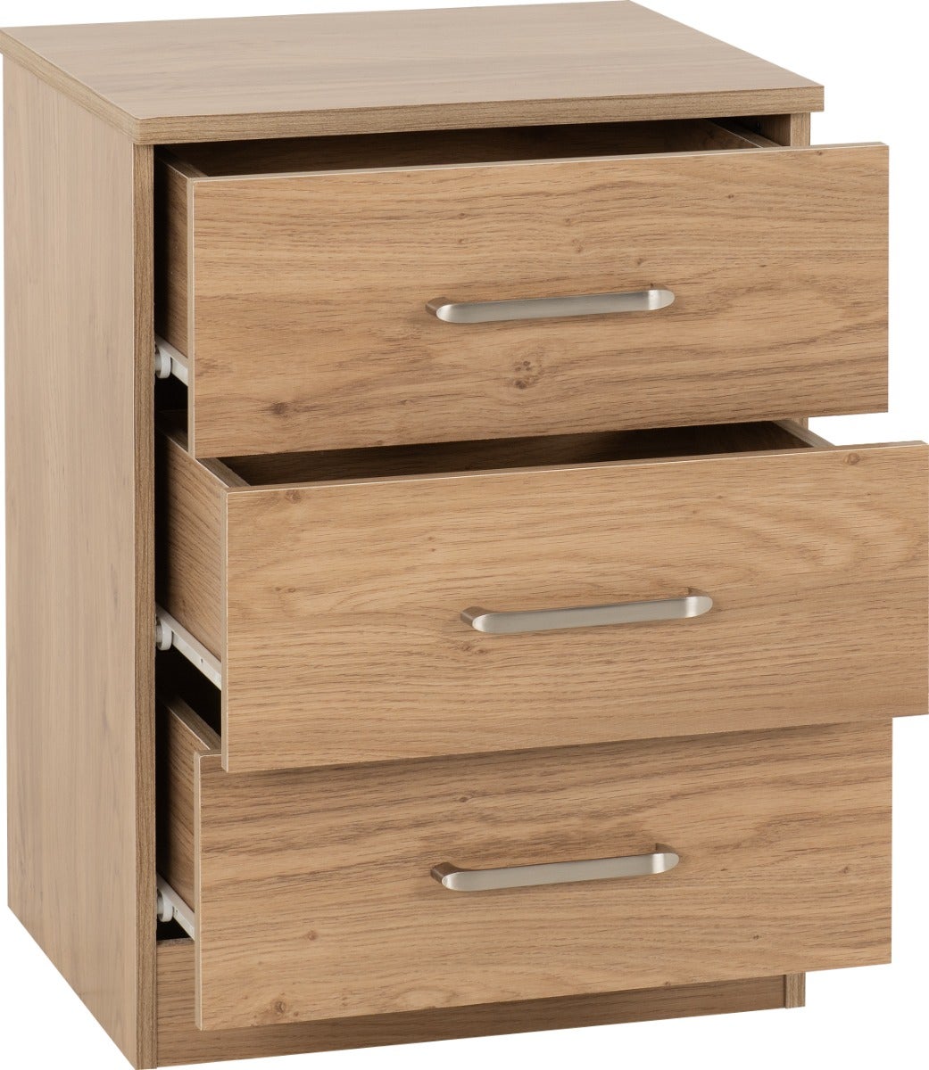 Dakota 3 Drawer Bedside - Oak Effect - view 3