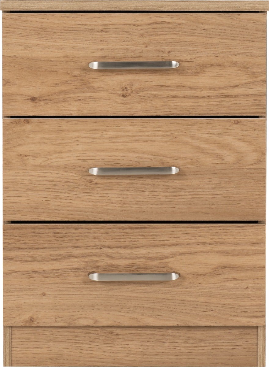 Dakota 3 Drawer Bedside - Oak Effect - view 4