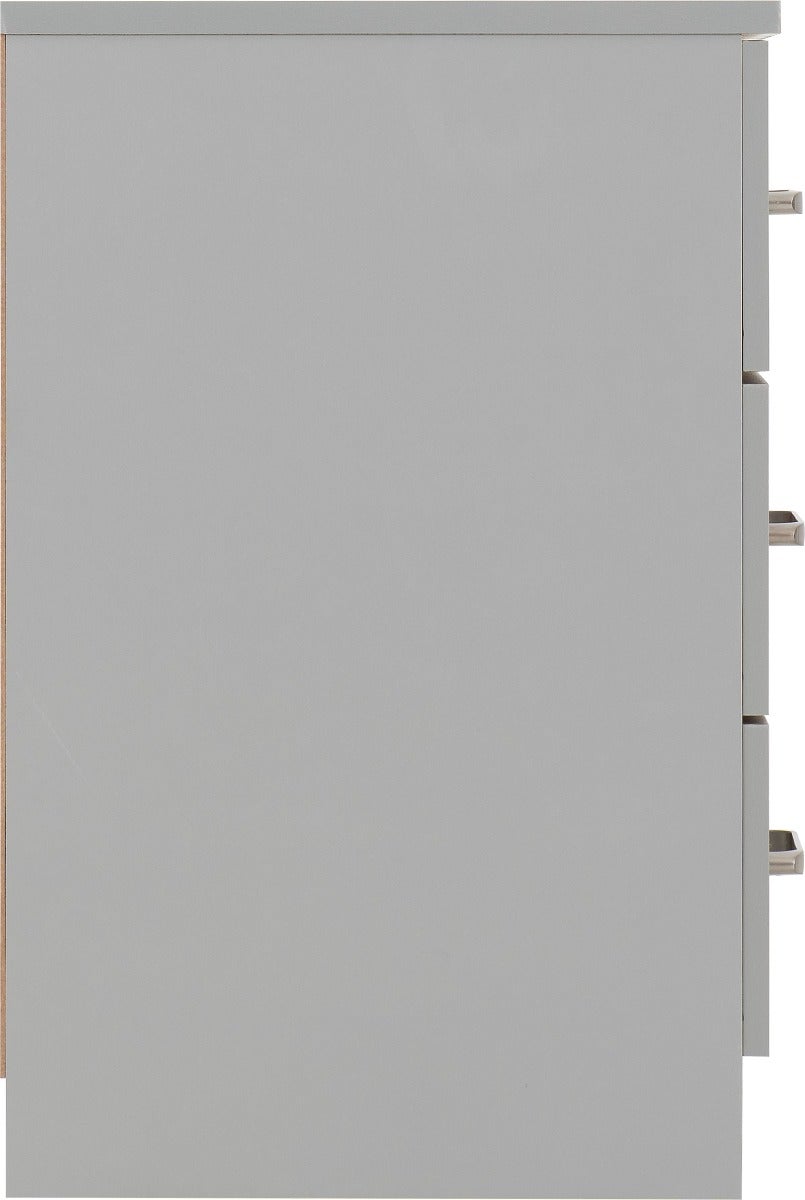 Dakota 3 Drawer Bedside - Light Grey - view 5