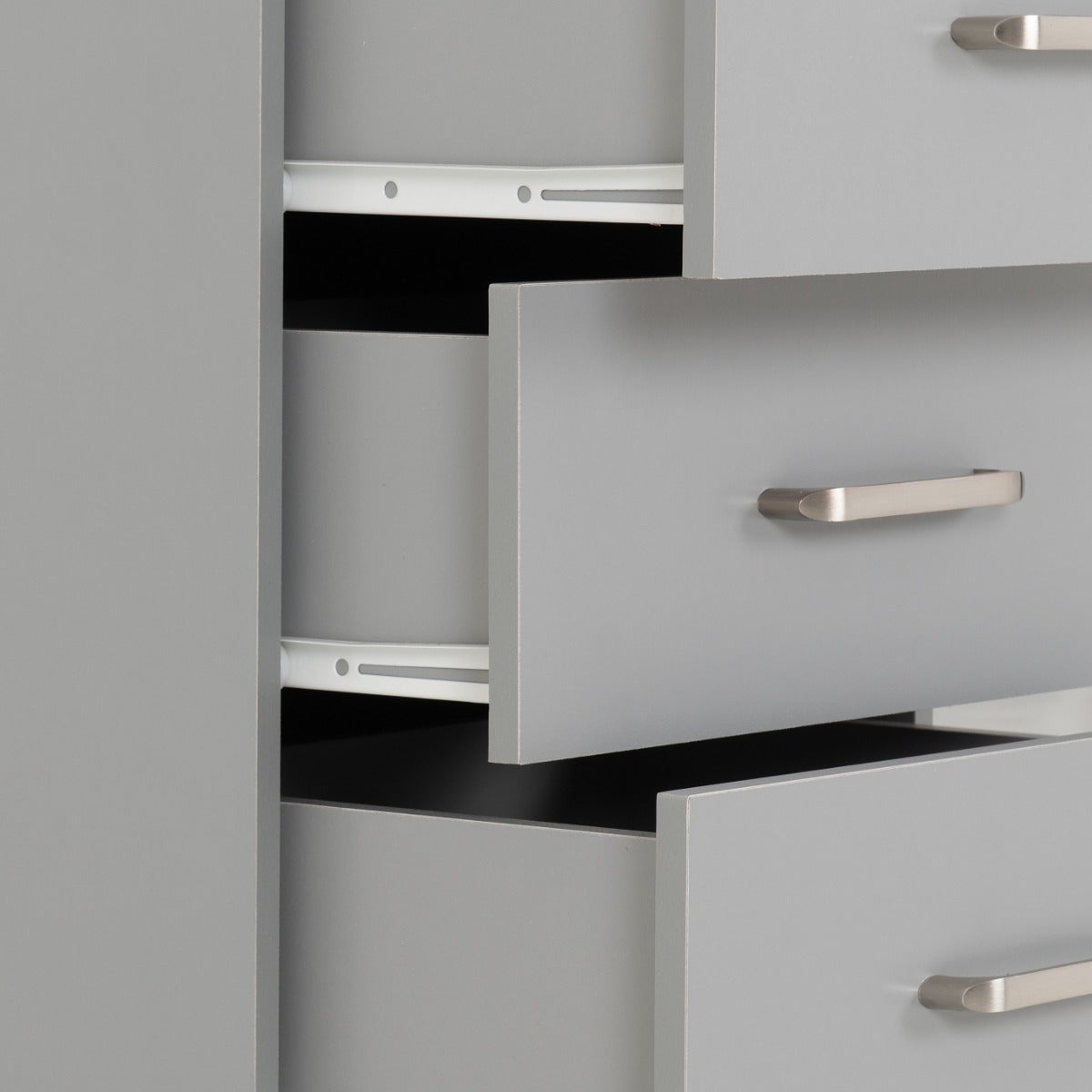 Dakota 3 Drawer Bedside - Light Grey - view 7