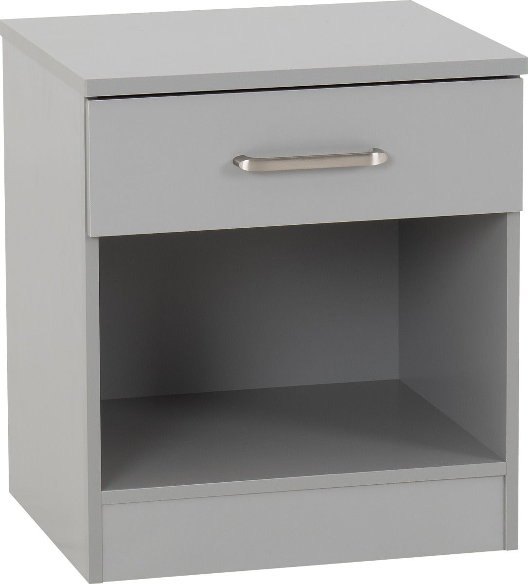 Dakota 1 Drawer Bedside - Light Grey - view 2
