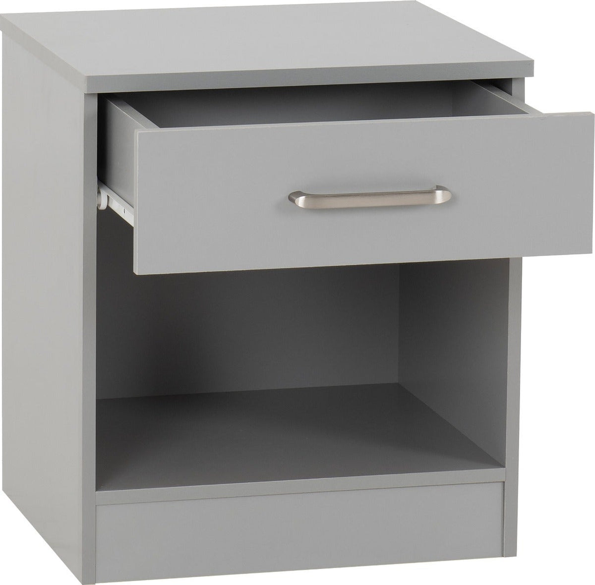 Dakota 1 Drawer Bedside - Light Grey - view 3