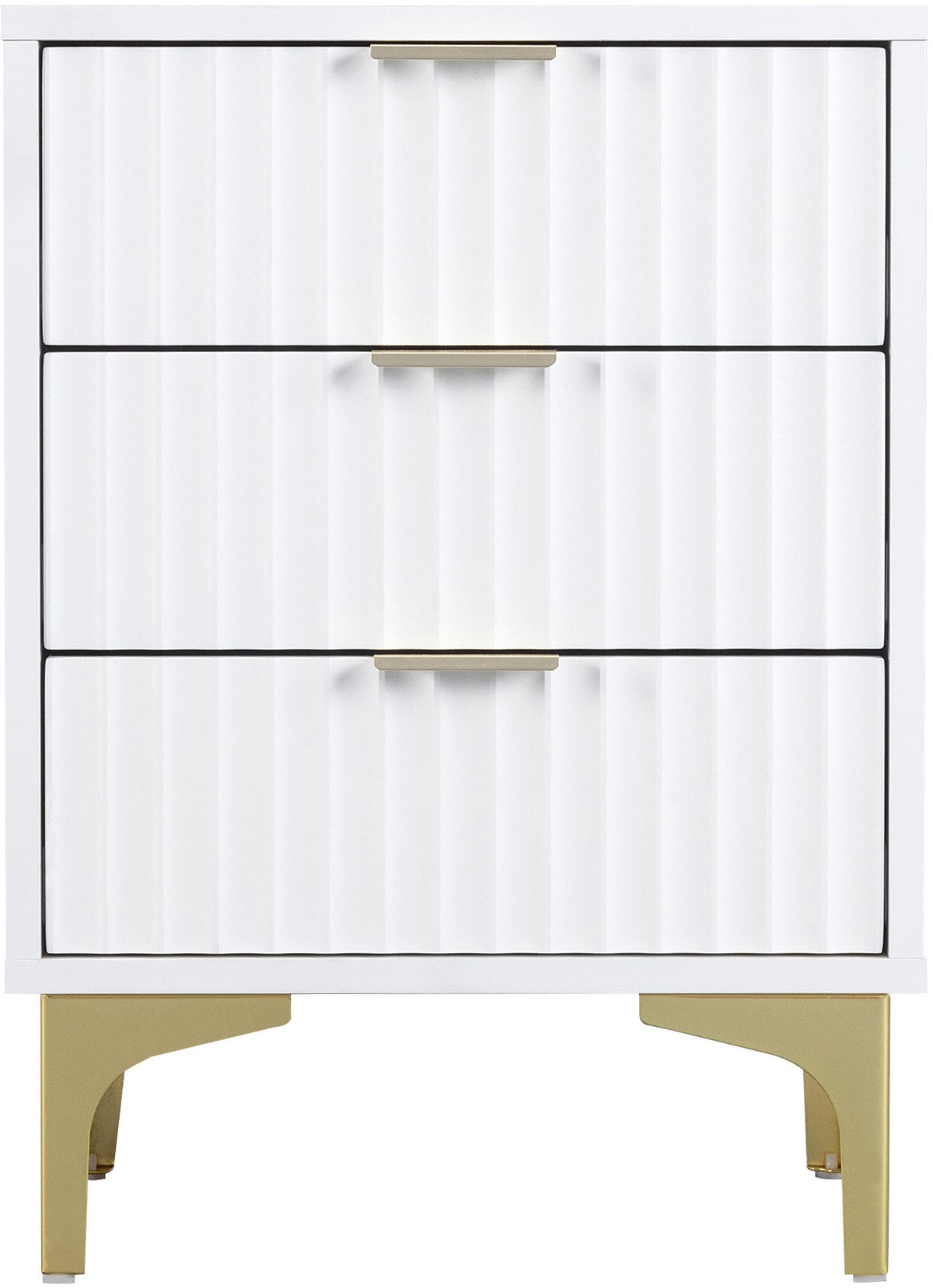 Miami 3 Drawer Bedside - White/Gold - view 6