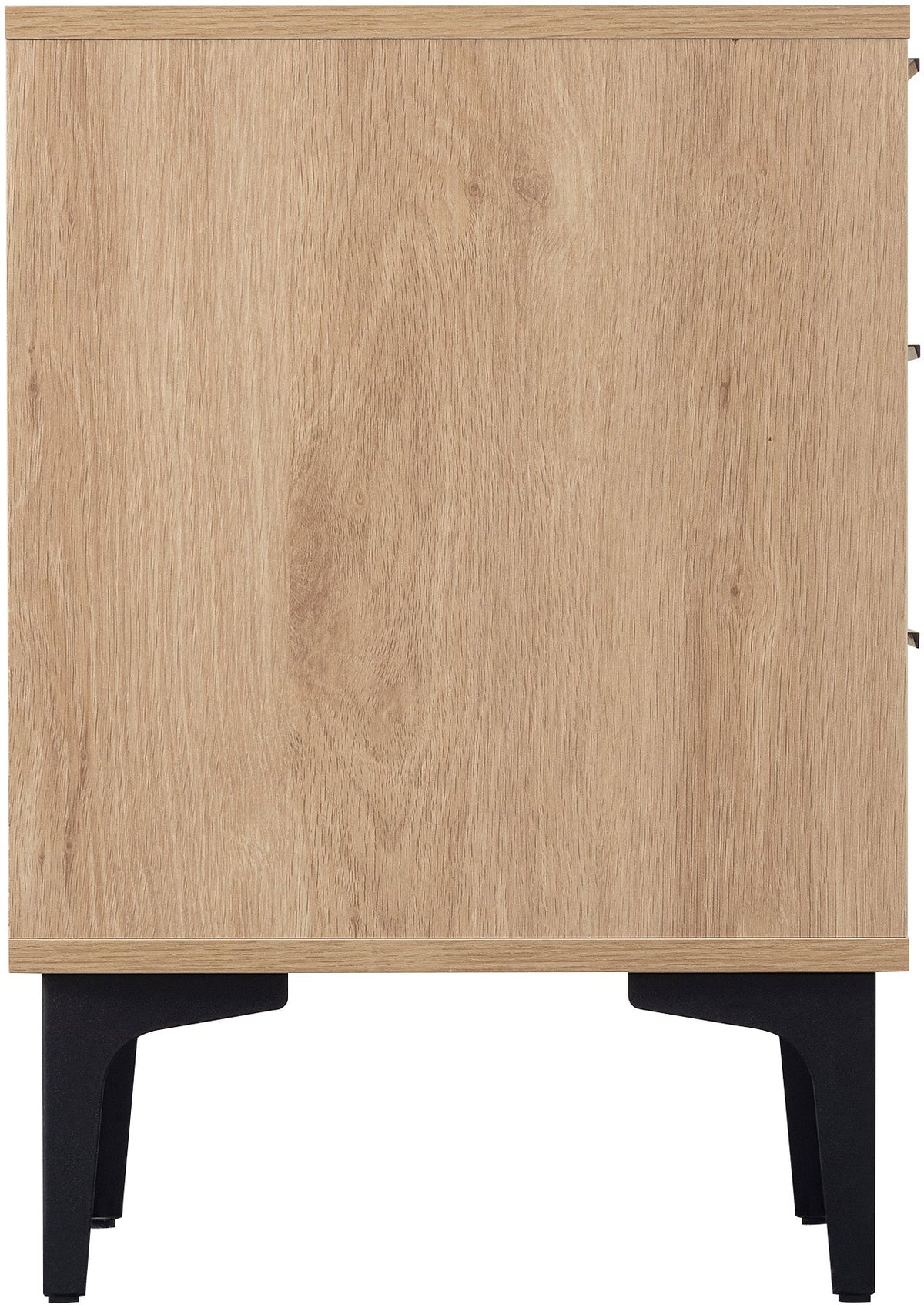 Miami 3 Drawer Bedside - Oak Effect/Black - view 4