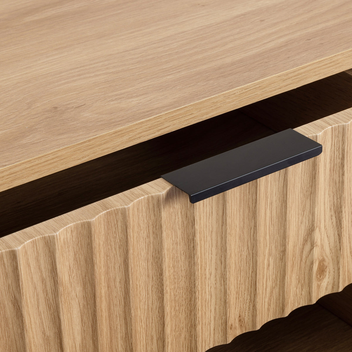 Miami 3 Drawer Bedside - Oak Effect/Black - view 2