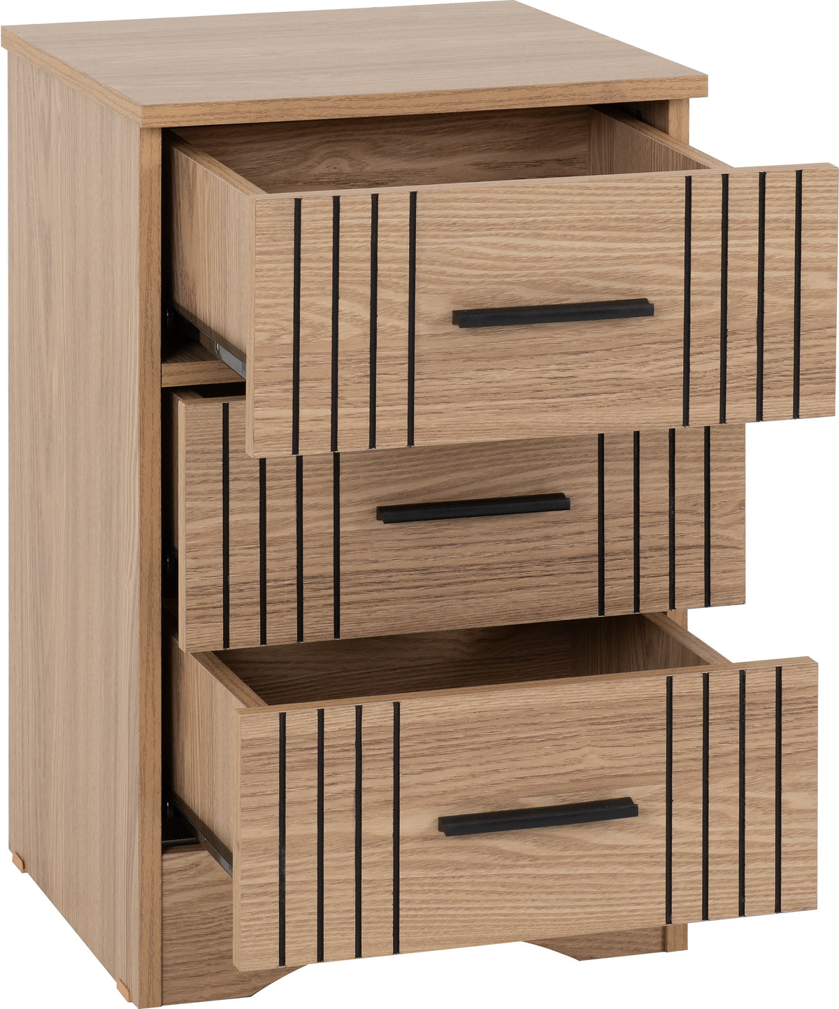 Tessa 3 Drawer Bedside - Natural Oak Effect - view 7