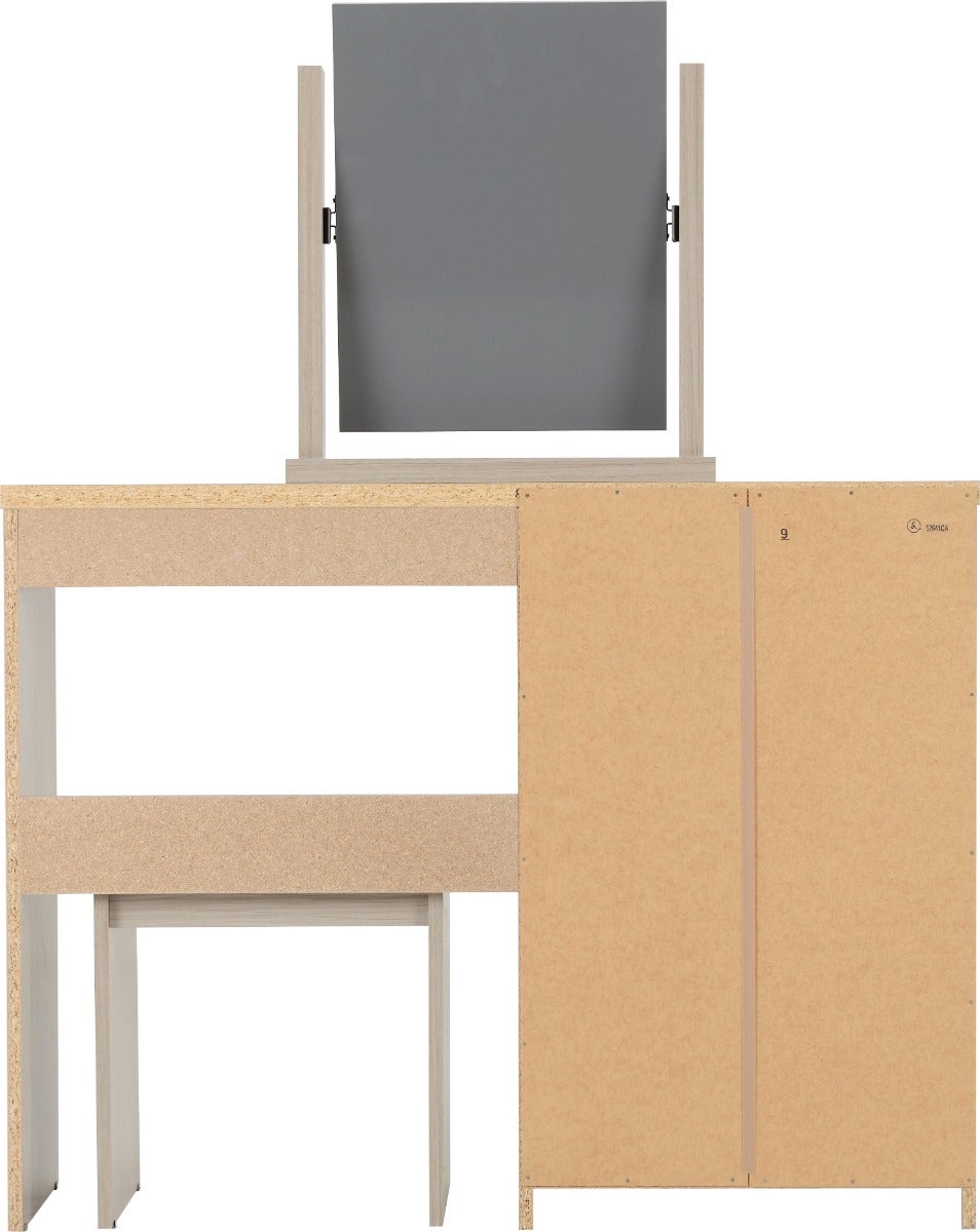 Nevada Dressing Table Set - Grey Gloss/Light Oak Effect Veneer - view 6