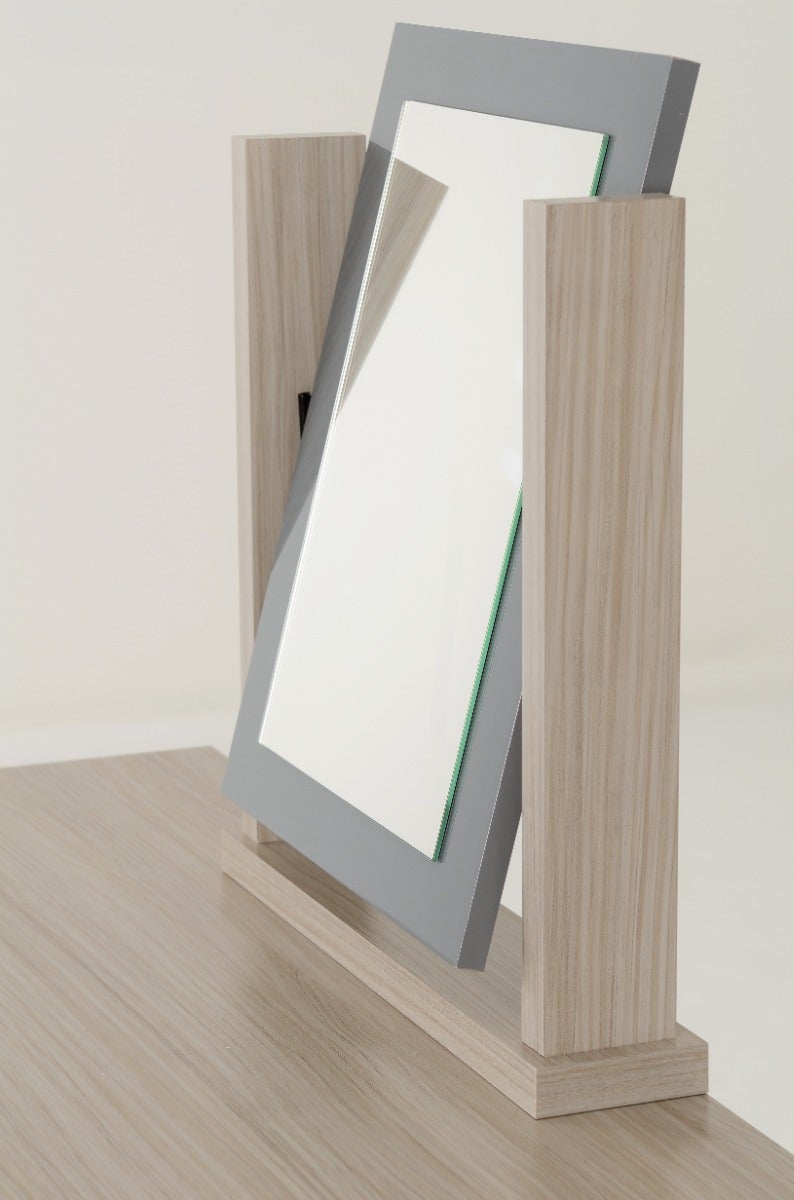 Nevada Dressing Table Set - Grey Gloss/Light Oak Effect Veneer - view 7