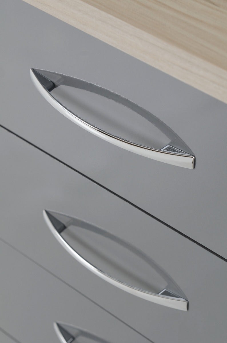 Nevada Dressing Table Set - Grey Gloss/Light Oak Effect Veneer - view 8